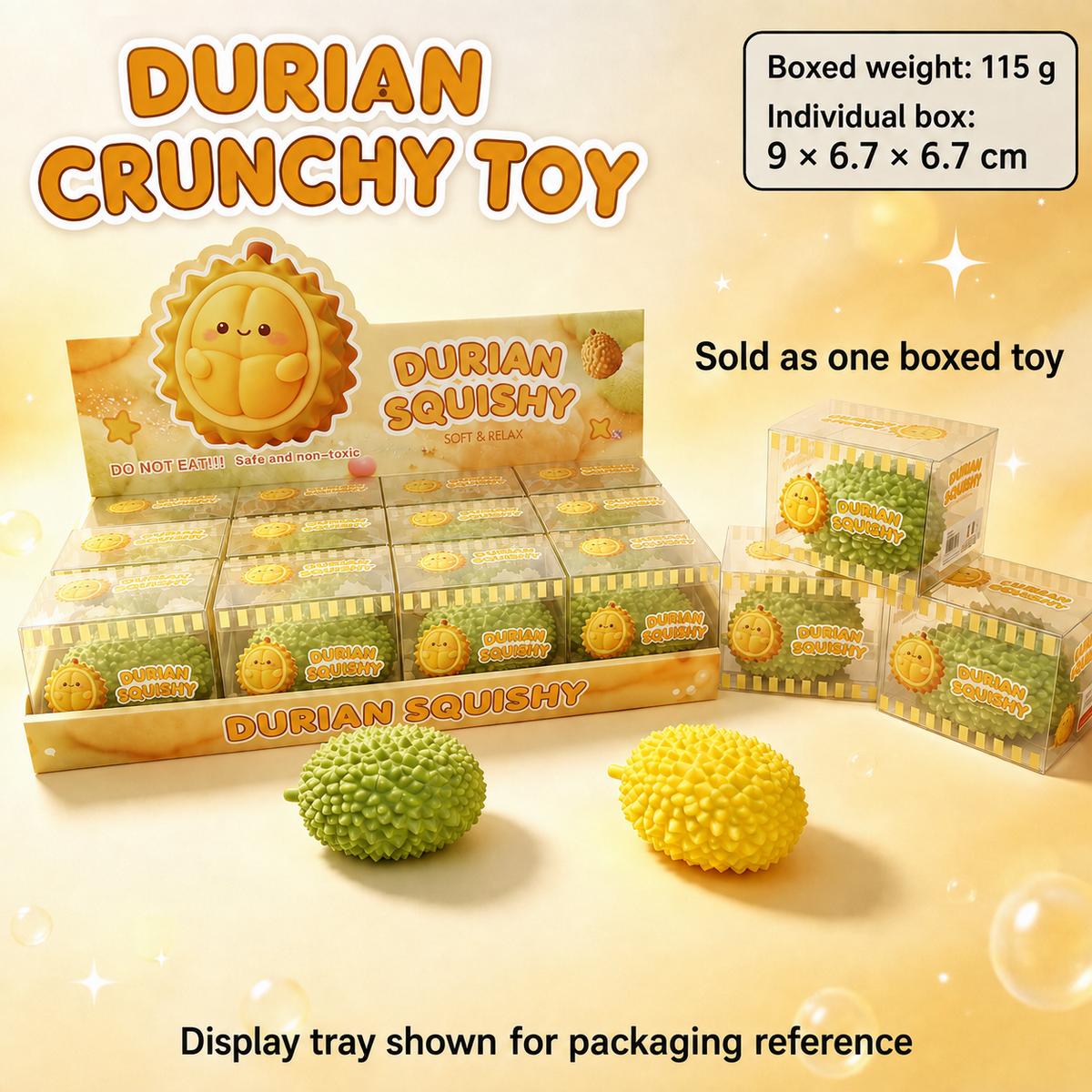 Rounded colour-changing durian crunchy squishy — spec