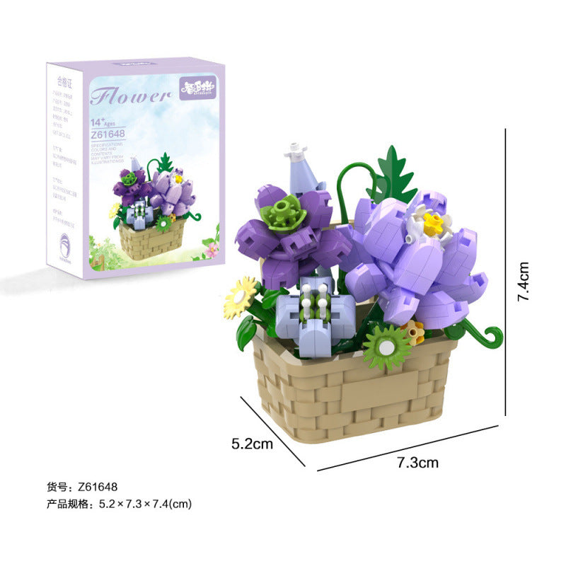 Flower Basket Building Kit — Purple Dream — actual product and colour box