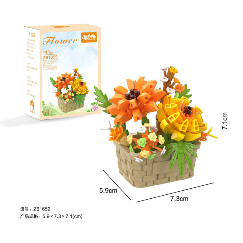 Flower Basket Building Kit — Sunshine — actual product and colour box