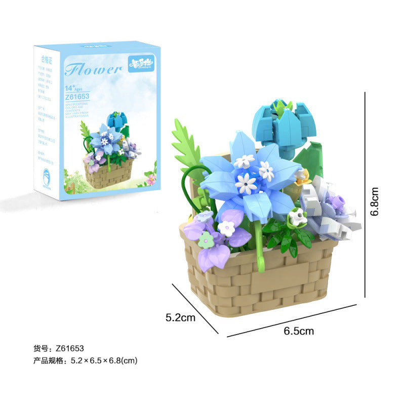 Flower Basket Building Kit — Daydream Blue — actual product and colour box