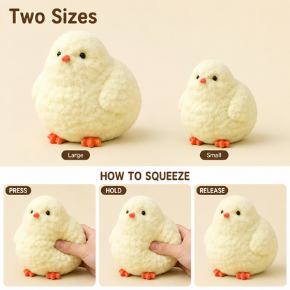 Fluffy chicken press hold and release guide