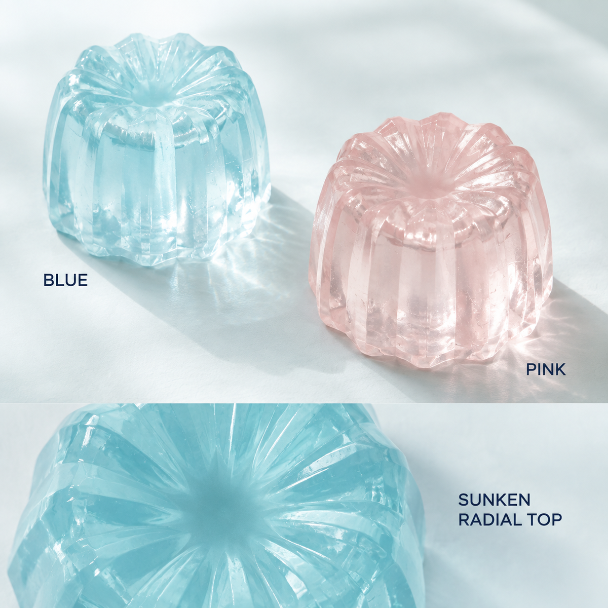 Two-Colour Glacier Canelé Slow-Rise TPR Squeeze Toy — Variants and details