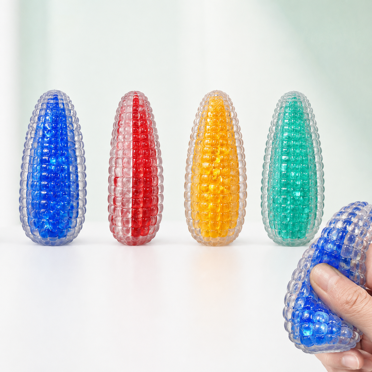 10cm Glass-Effect Corn Moldable Sensory Ball — Hero image