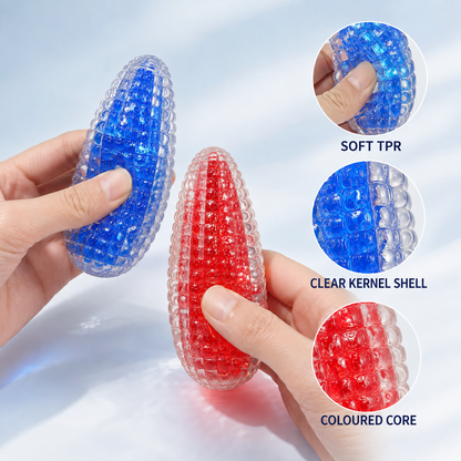 10cm Glass-Effect Corn Moldable Sensory Ball — Features