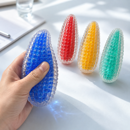 10cm Glass-Effect Corn Moldable Sensory Ball — Lifestyle use