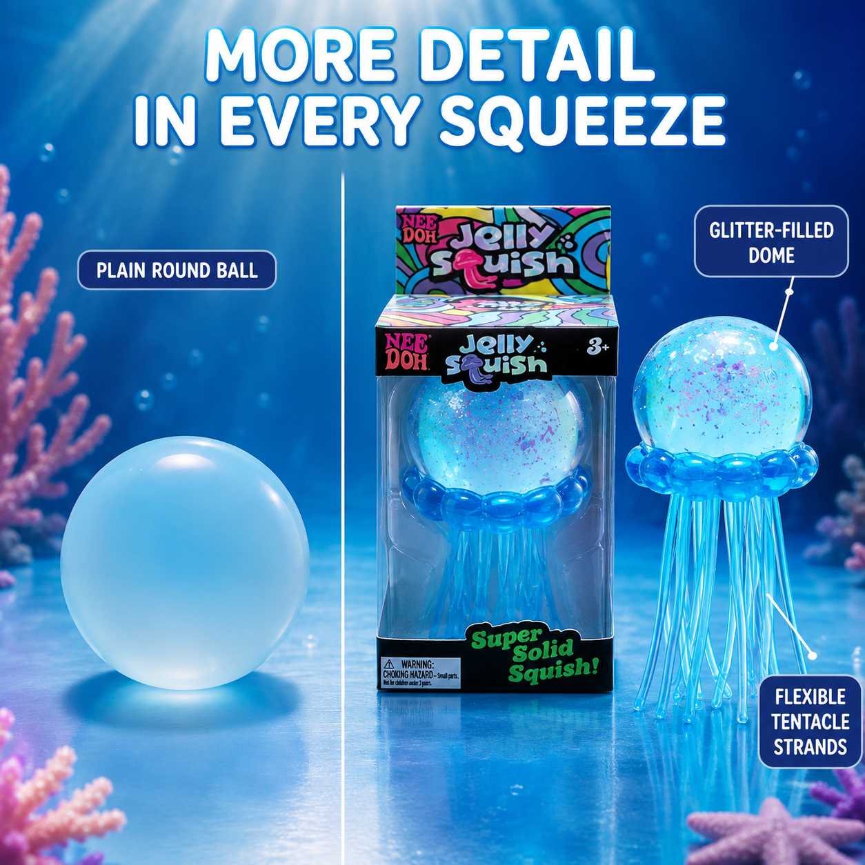 Glitter jellyfish squeeze toy comparison