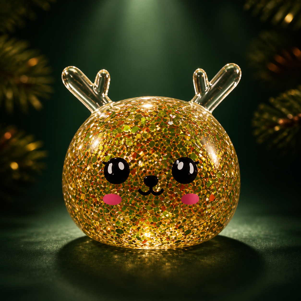 Assorted glitter reindeer squishy bun
