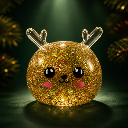 Assorted glitter reindeer squishy bun