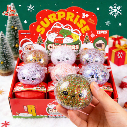 Glitter reindeer squishy held in hand