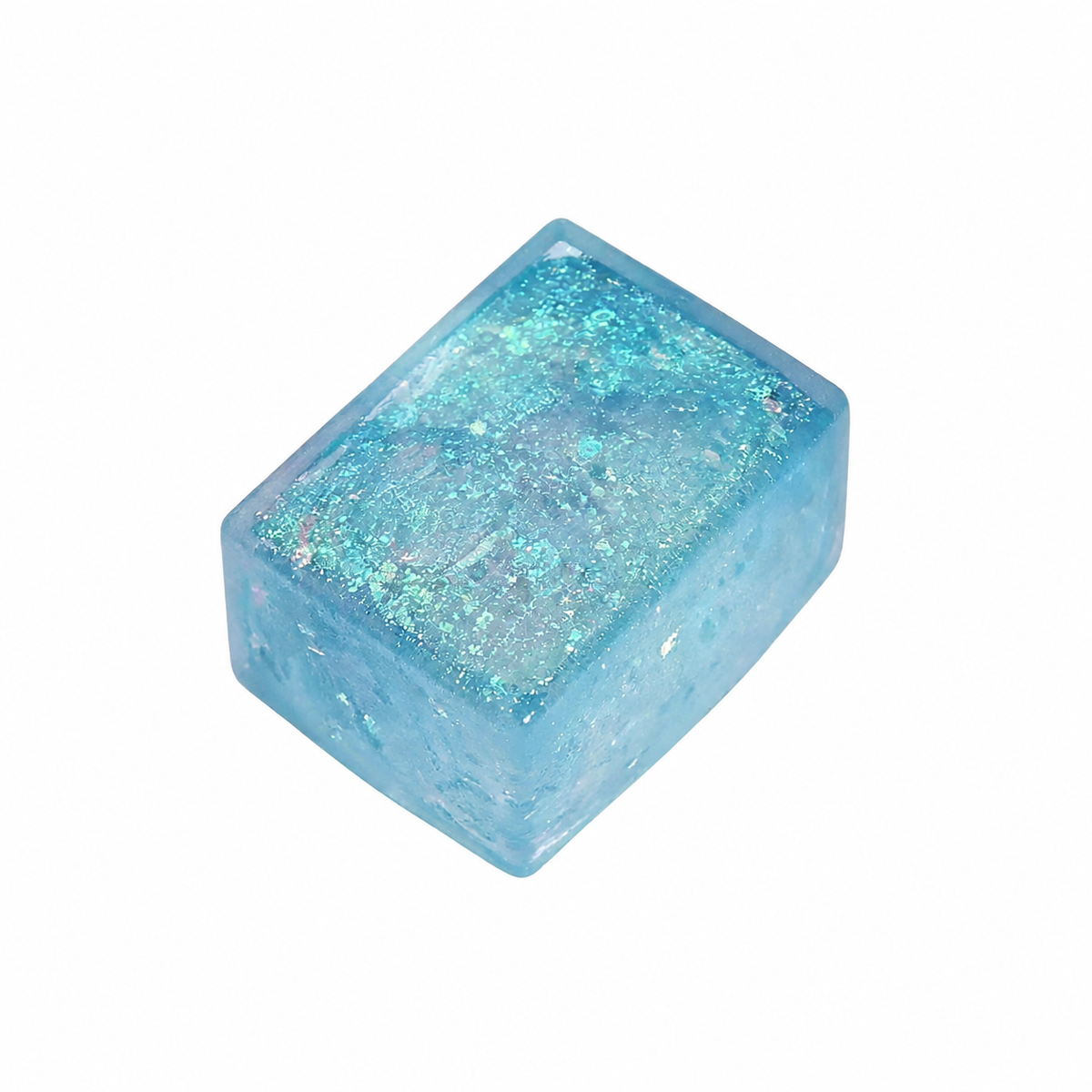 Glitter Tofu Block Gel Squishy - Blue