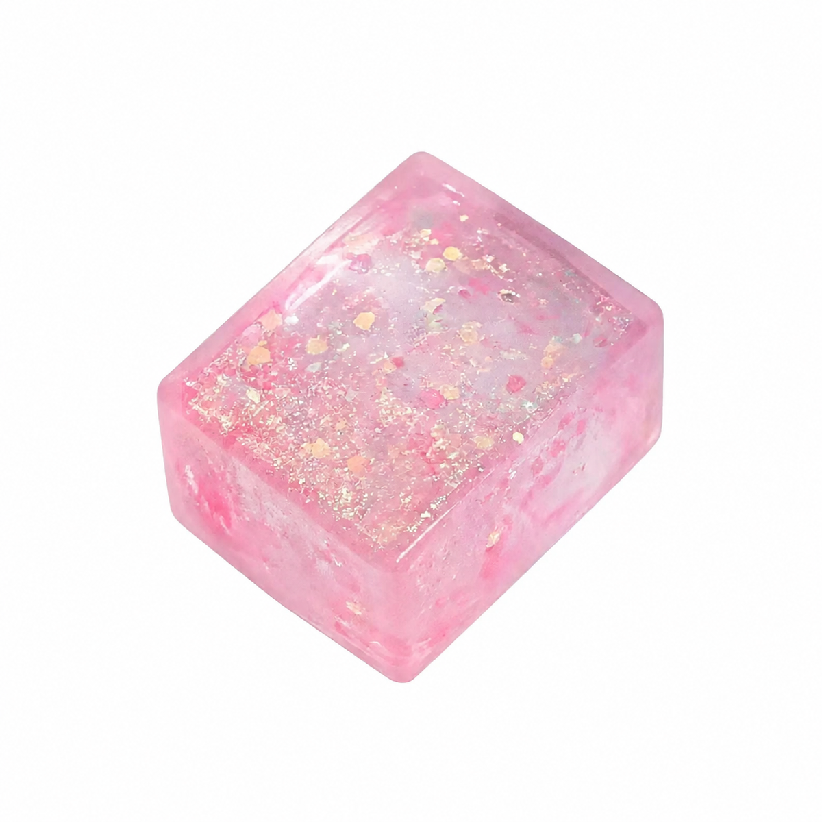 Glitter Tofu Block Gel Squishy - Pink