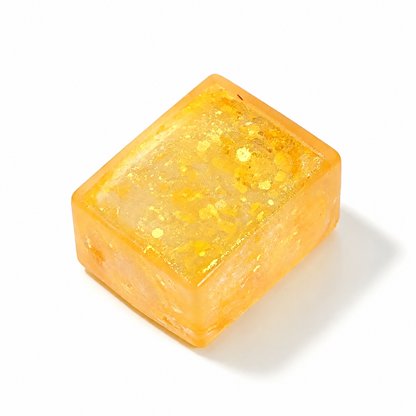 Glitter Tofu Block Gel Squishy - Yellow