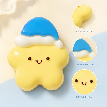 Goodnight star rounded shape sleeping cap and smile details
