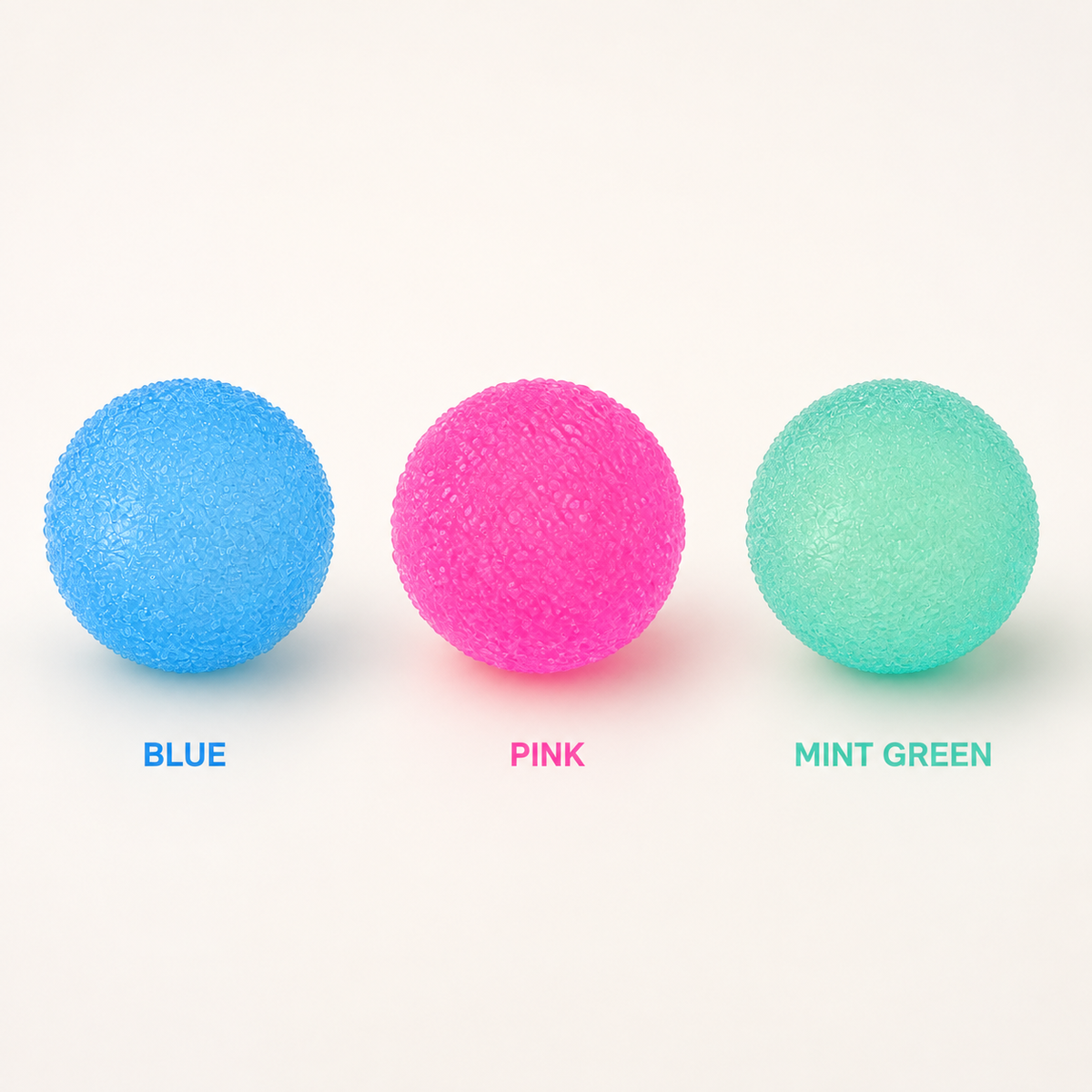 Blue pink and mint green textured ball colors