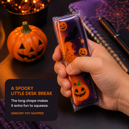 Halloween bar squishy in a spooky desk setting