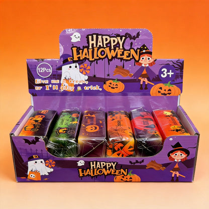 Assorted Halloween bar squishies in wholesale display