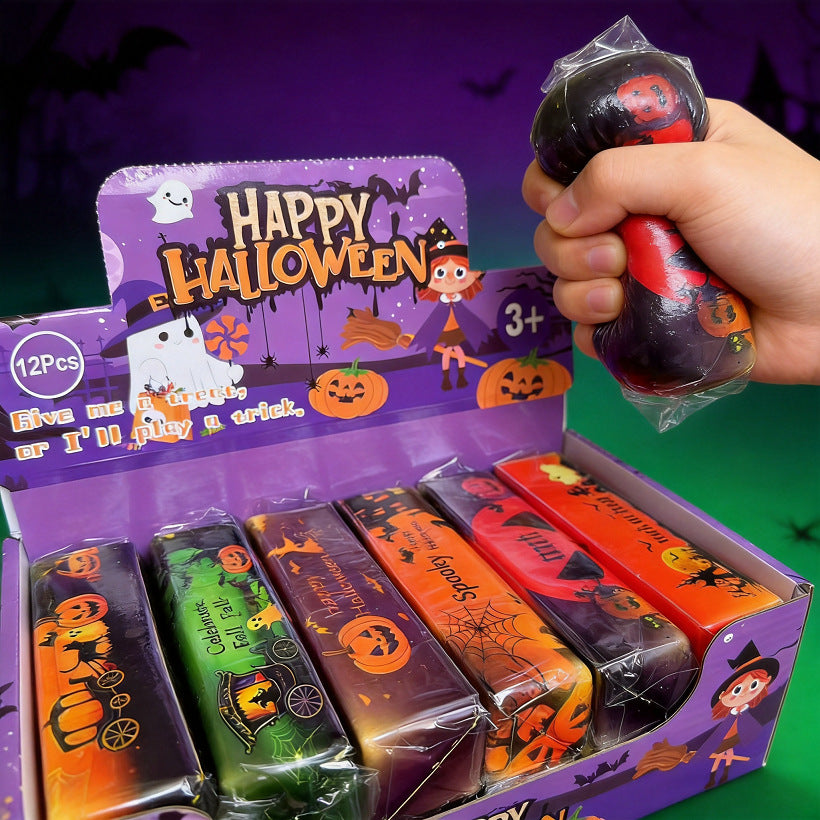 Halloween bar squishy being squeezed by hand