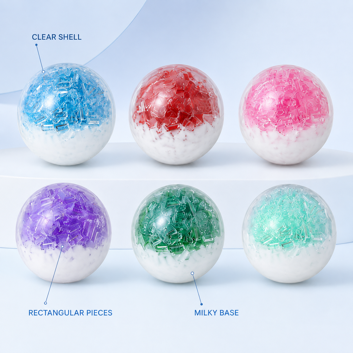 Six-Colour Ice-Bar Moldable Sensory Ball – 6 cm — Features