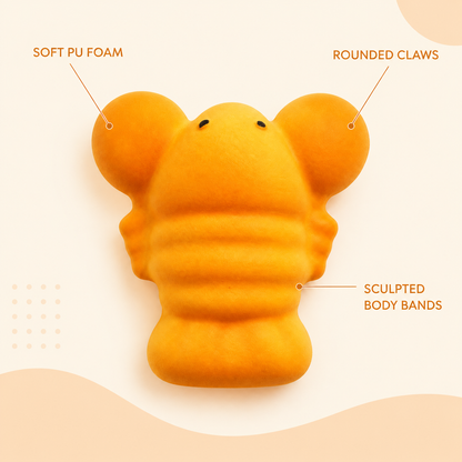 Large orange lobster squishy visible product features
