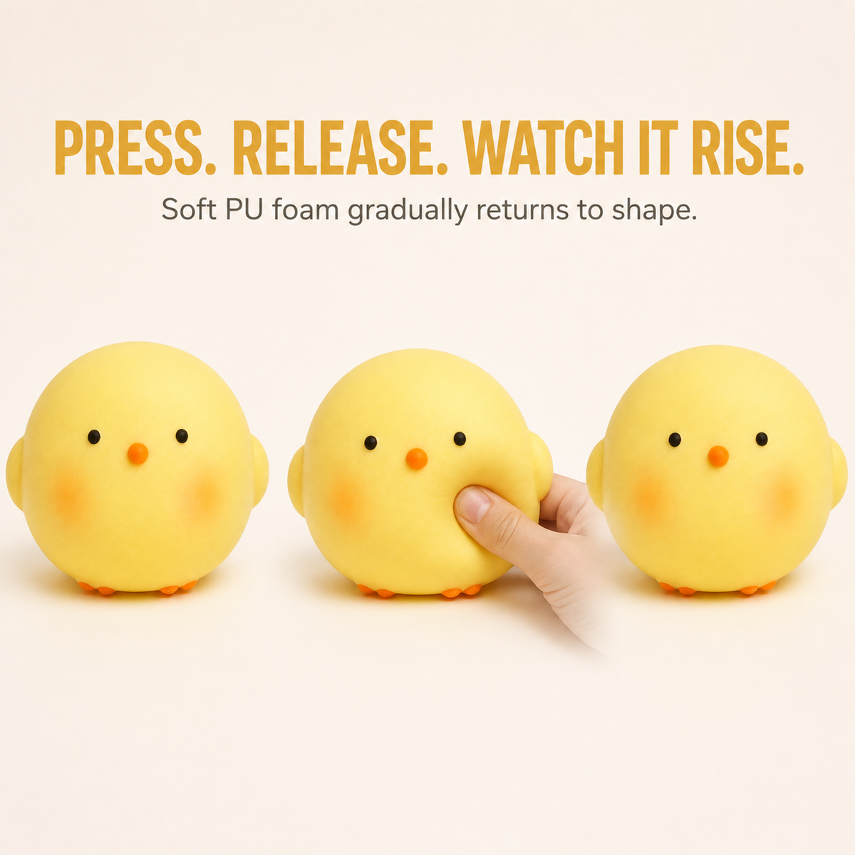 Large yellow chicken squishy press release and slow rise