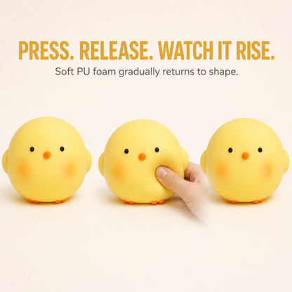 Large yellow chicken squishy press release and slow rise