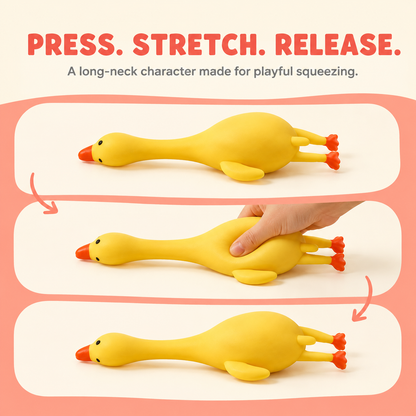 Long-neck duck press stretch and release sequence