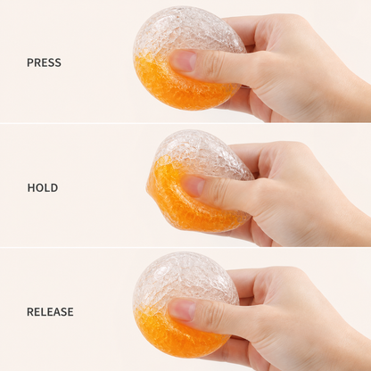 Four-Colour Maltose-Fruit Moldable Sensory Ball – 6 cm — Squeeze action