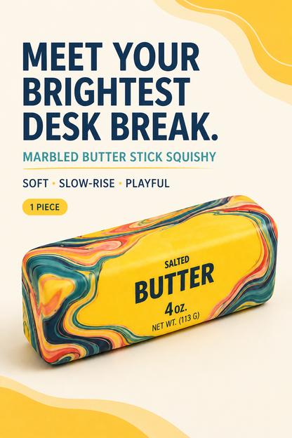 Marbled butter stick TPR slow-rise squishy product overview