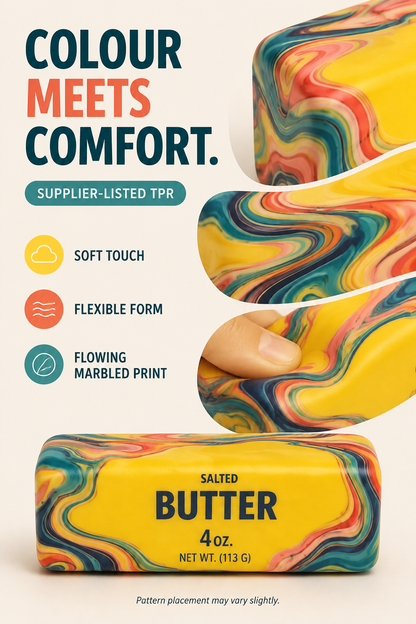 TPR material and flowing marbled print details