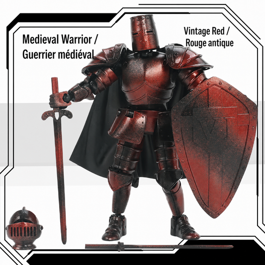 Medieval warrior articulated figure in Vintage Red