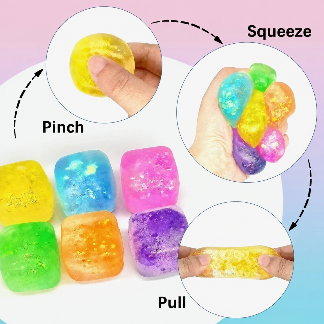 Mini Aurora Cube Gel Squishy – 3 cm - Assorted Colour