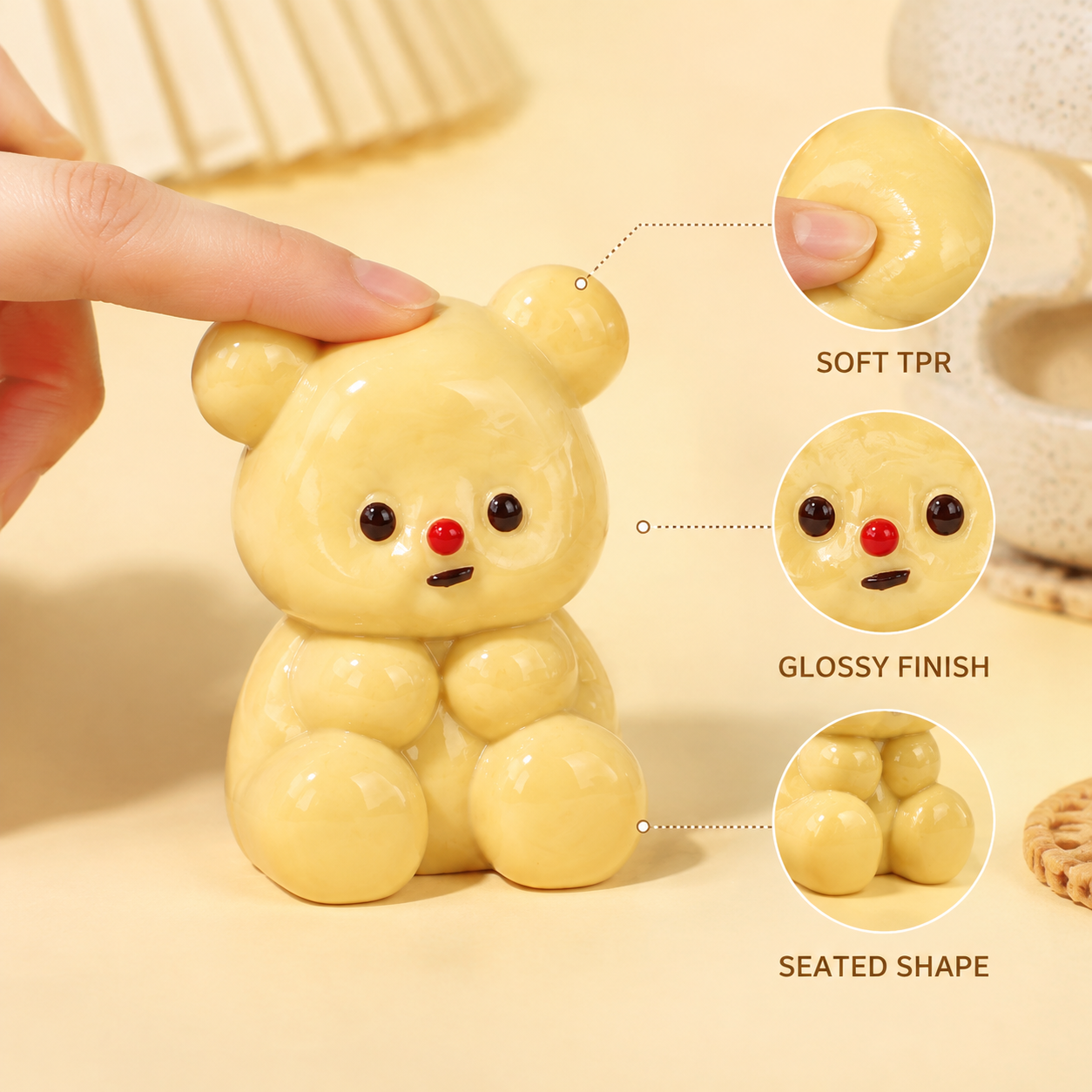 Mini Butter Bear Sensory Squeeze Toy — Features