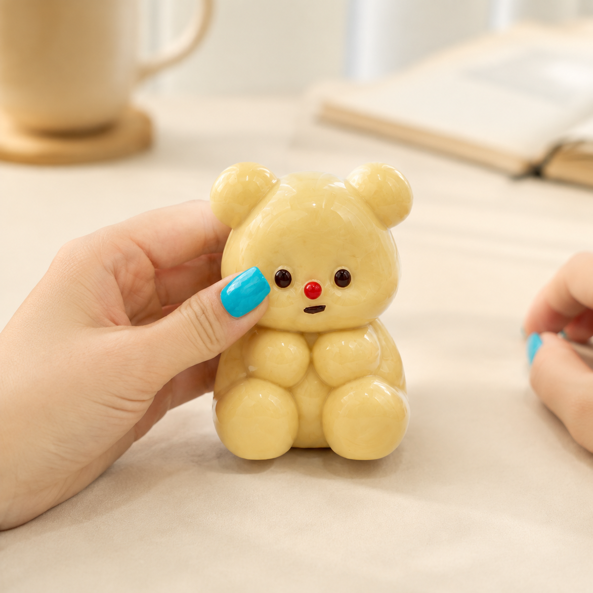 Mini Butter Bear Sensory Squeeze Toy — Lifestyle use