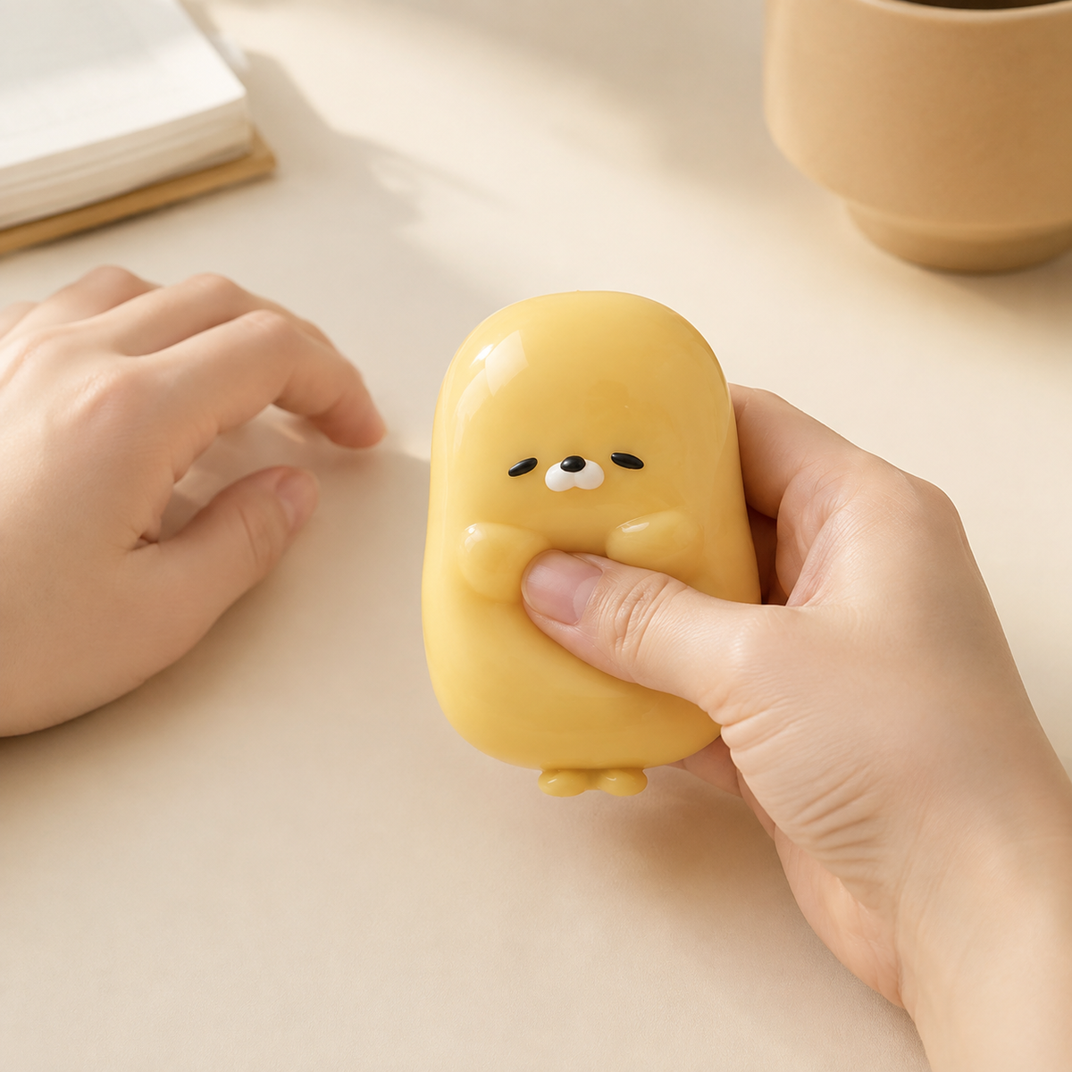 Mini Seal Potato Sensory Squeeze Toy — Lifestyle use