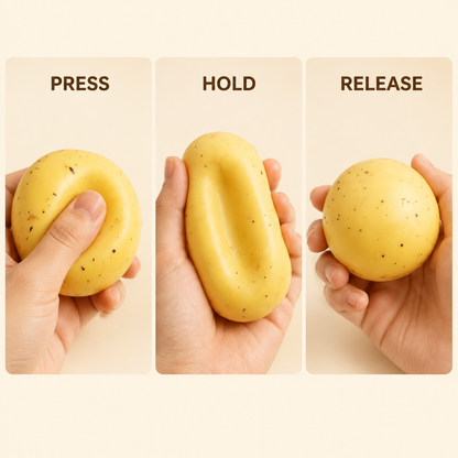 Moldable potato ball press hold and release guide