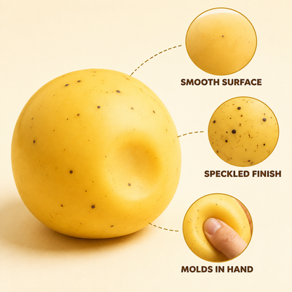 Moldable potato ball smooth speckled surface details