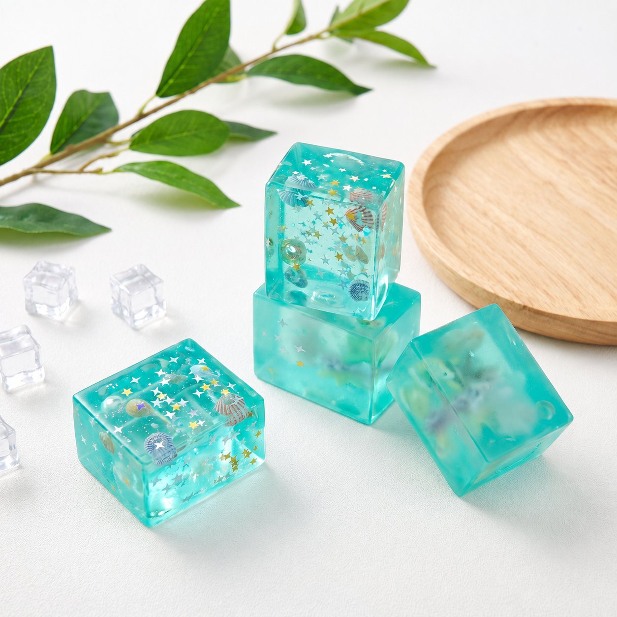 Ocean Shell Tofu Block Gel Squishy