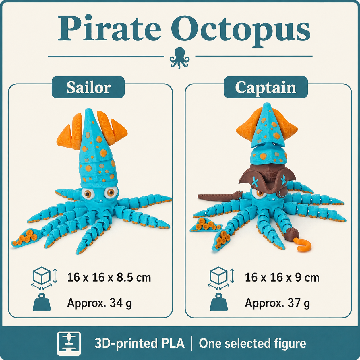 Pirate Octopus Articulated Figure - specification_detail