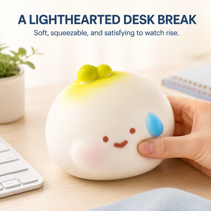 Onion slow-rise squishy as a lighthearted desk break