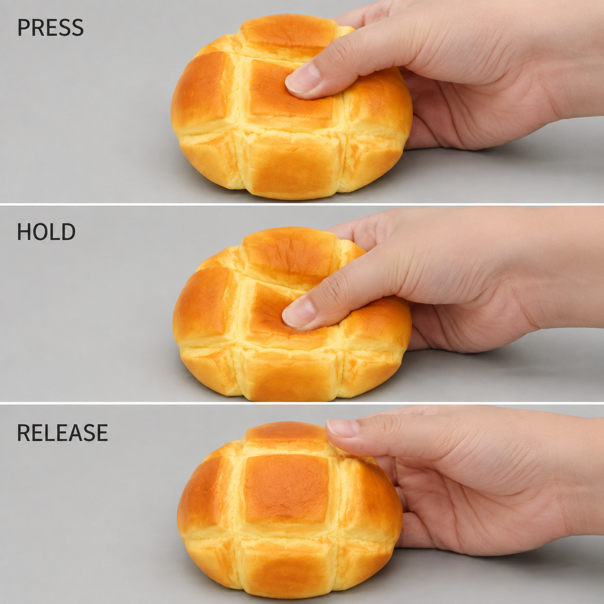 Yellow Pineapple Bun Slow-Rise PU Sensory Squeeze Toy — Squeeze action