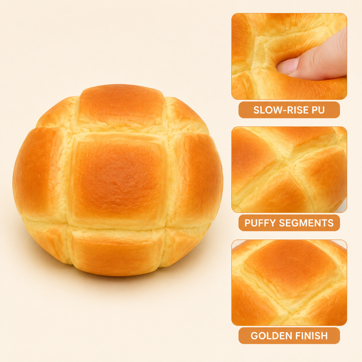 Yellow Pineapple Bun Slow-Rise PU Sensory Squeeze Toy — Features