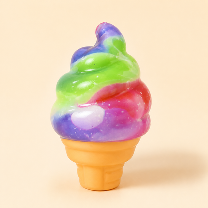 Assorted rainbow soft-serve ice cream squishy