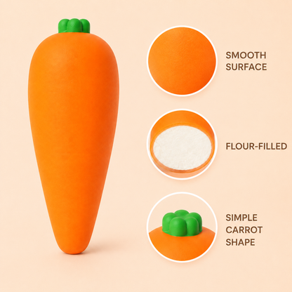 Carrot sensory squeeze toy feature details