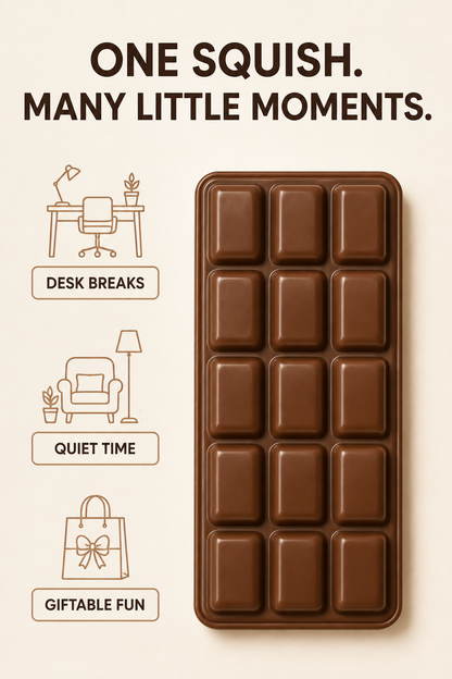 Chocolate bar squishy for desk breaks quiet time and gifting
