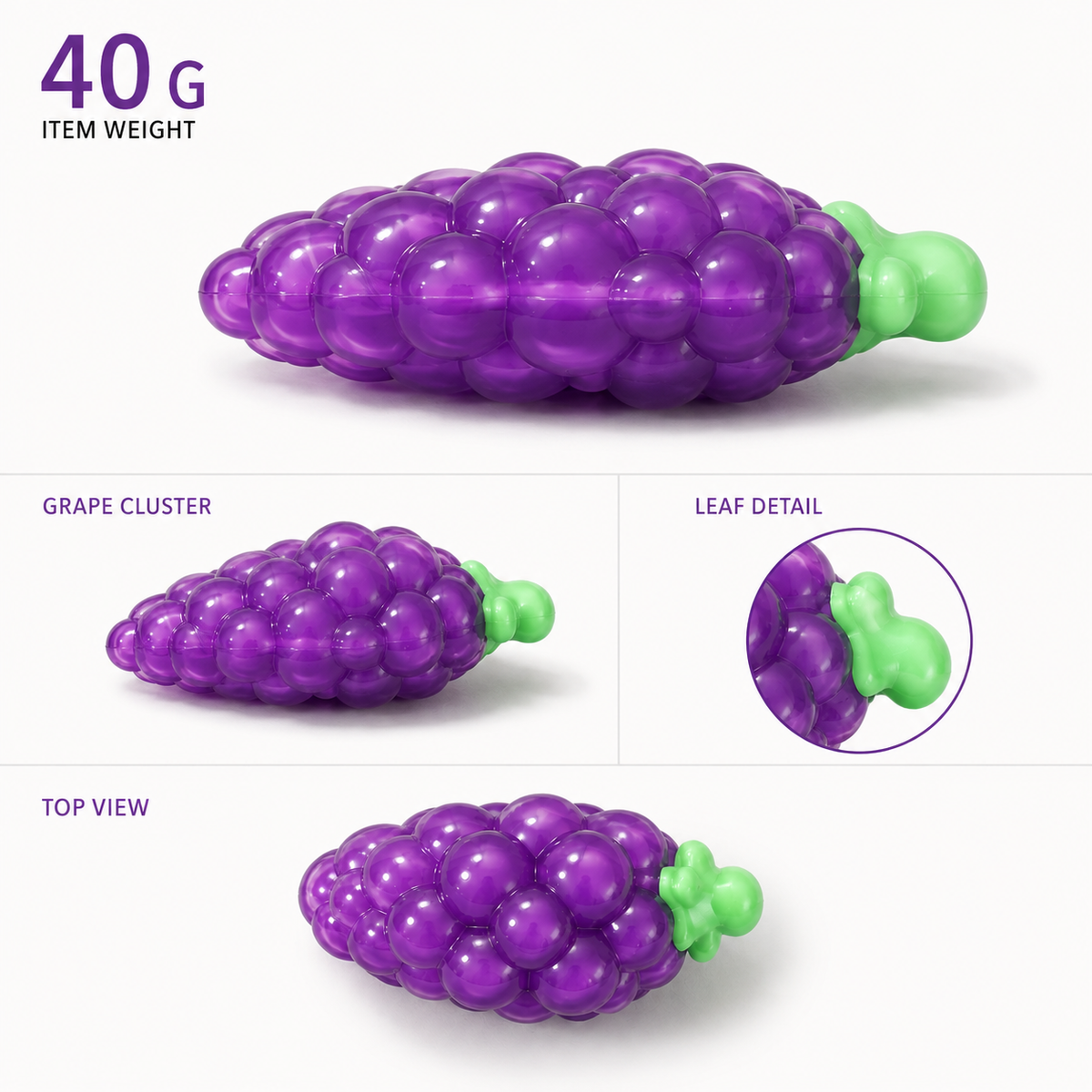 Purple grape sensory squeeze toy 40 gram product views