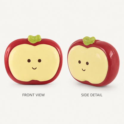 Red apple cream front view and side detail