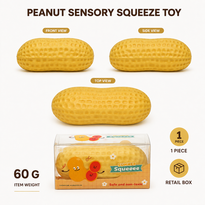 Retail-box peanut sensory squeeze toy verified specifications