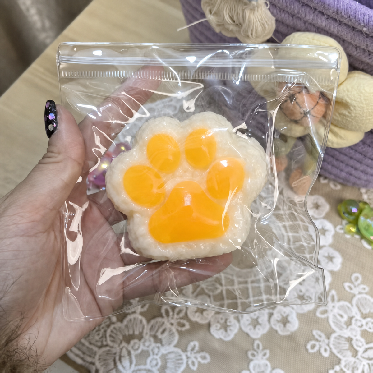 Rice Ball Cat Paw Squishy - Classic