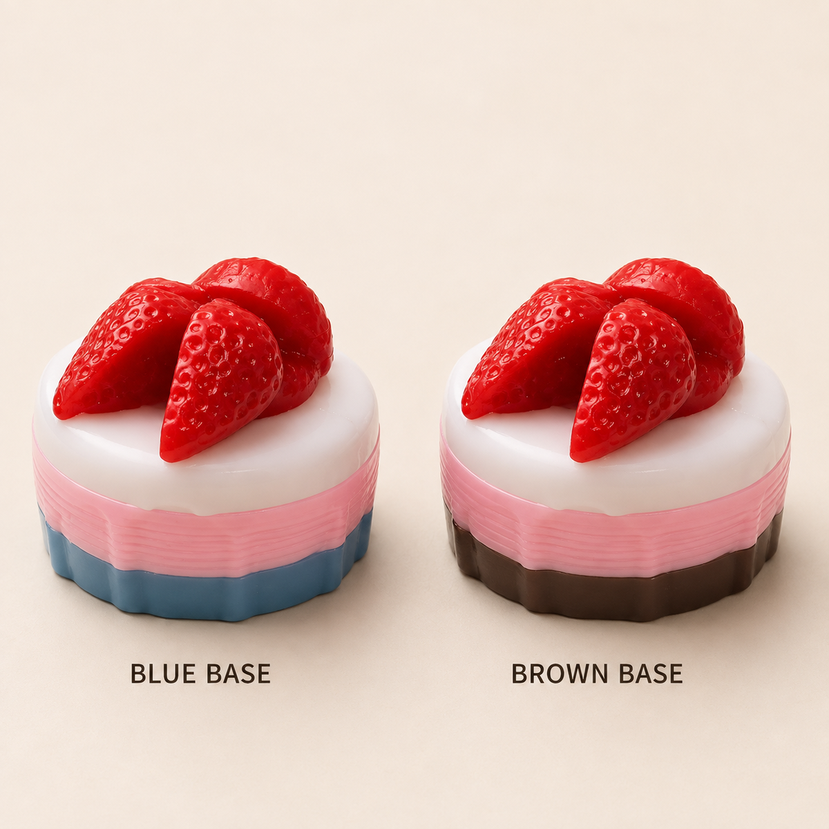 Blue-base and brown-base round dessert cake styles
