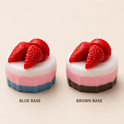 Blue-base and brown-base round dessert cake styles